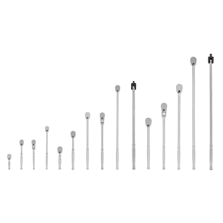 Tekton 1/4, 3/8, 1/2 Inch Drive Ratchet and Breaker Bar Set (15-Piece) SDR99901